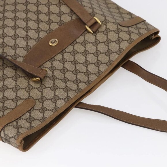 GUCCI GG Supreme Tote Bag PVC Beige Gold - Picture 7 of 16